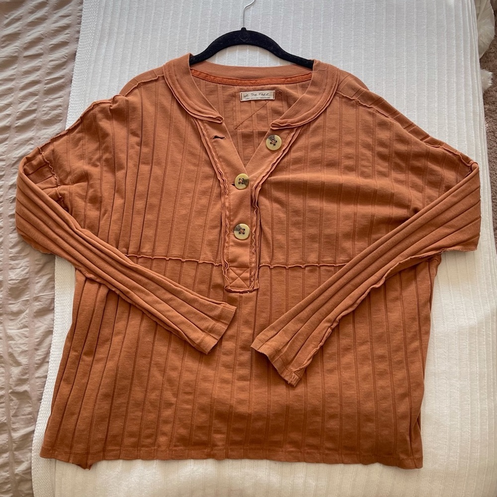 Orange free people long sleeve